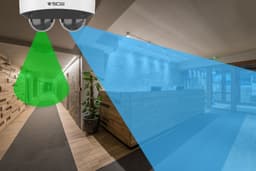 Each dome can be manipulated in any direction you want. Cover the entrance and the hallway with just a single camera!