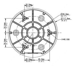 EBM26DFM, dimensions, front