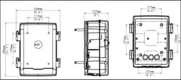 Electrical Box Mount for The Lookout, The Laser, The Spotlight, and The Scope - EBM26ZV, dimensions