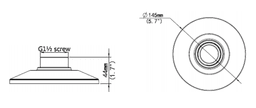 Pendant Adapter Base for The Radius and The Judge - PAB26P - dimensions