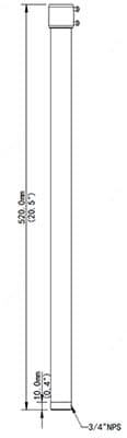 PM26DF-500 dimensions, side