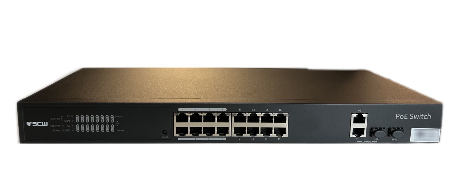 SCW 16 Port Smart PoE Switch with Extended Transmission