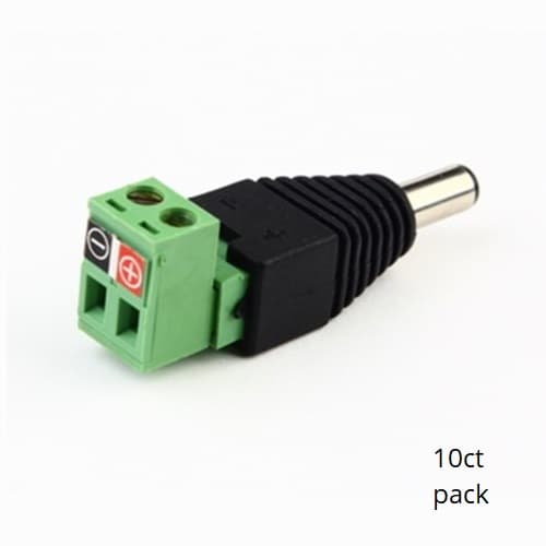 DC Power Connectors Clip on Design - Male (10pk) SCW-C203