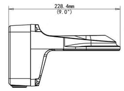 Wall Mount Bracket for The Deputy V2, The Sheriff, or The Informant - WMB26DF, dimension, side