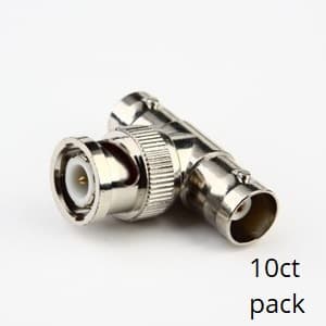 BNC T Connectors, 1 BNC Male to 2 BNC Female (10pk) SCW-C107