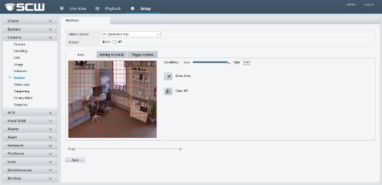admiral / imperial / corporal motion recording setup, web interface