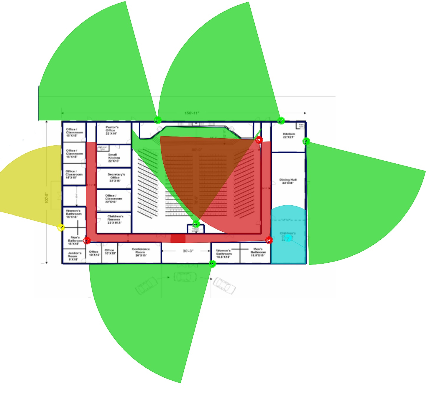 church security camera floorplan