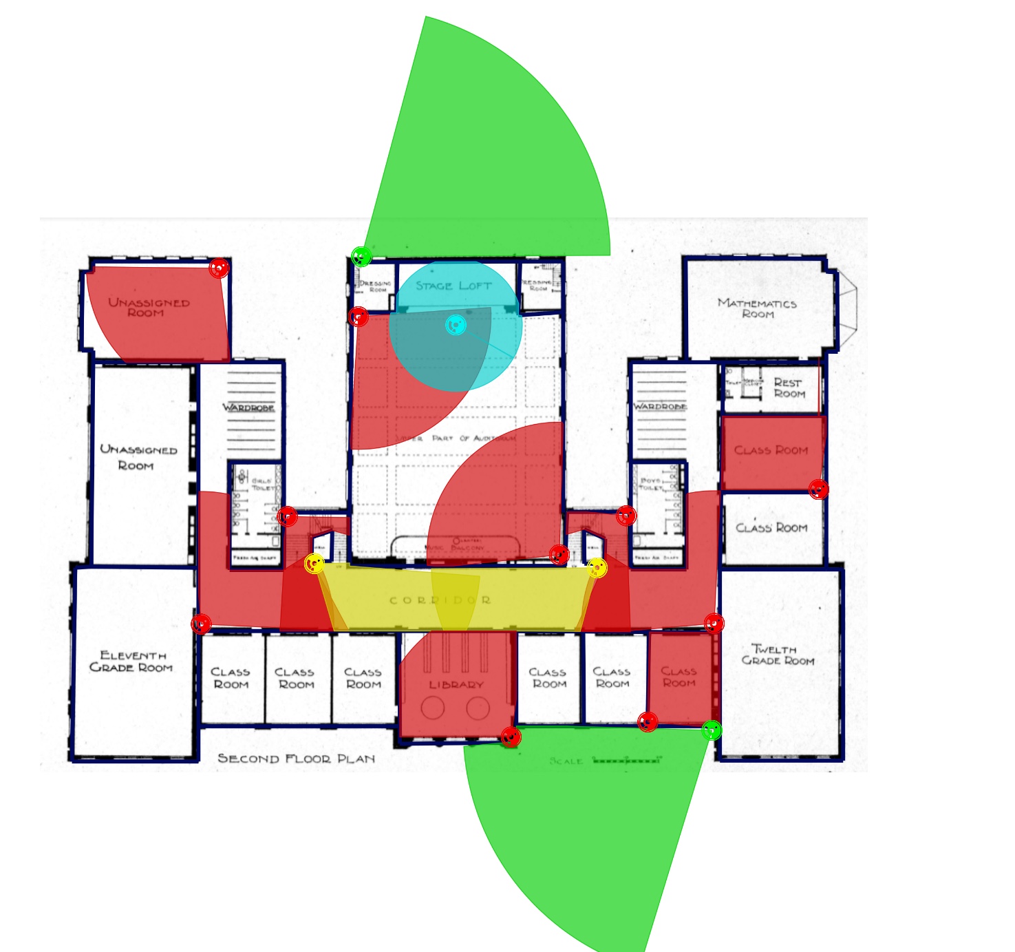 school security camera floorplan