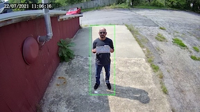 view of person at 10 feet from a 2.8mm 95 degree FOV lens 2MP security camera