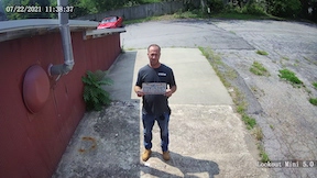 view of person at 10 feet from a 2.8mm 95 degree FOV lens 2MP security camera