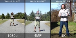 1080 vs 4mp vs 4k 25 foot distance