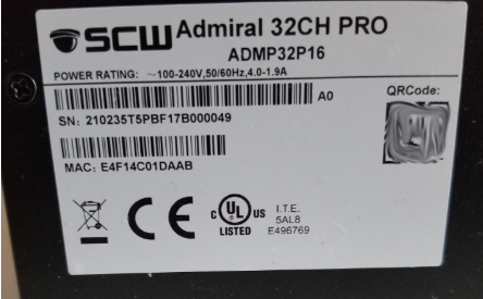admiral line nvr label