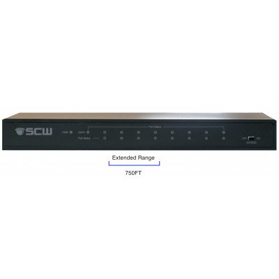 SCW 8+1 Port PoE Switch with Extended Transmission