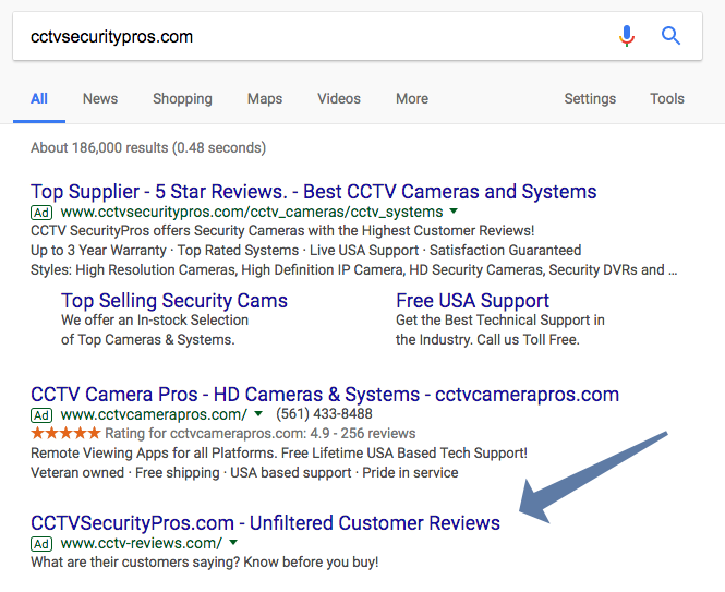 Google CCTV Security Pro get CCTV-Reviews.com advertisement