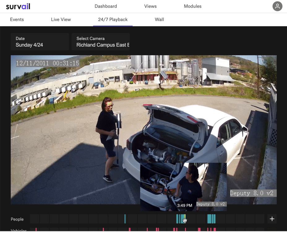 24/7 playback of video footage