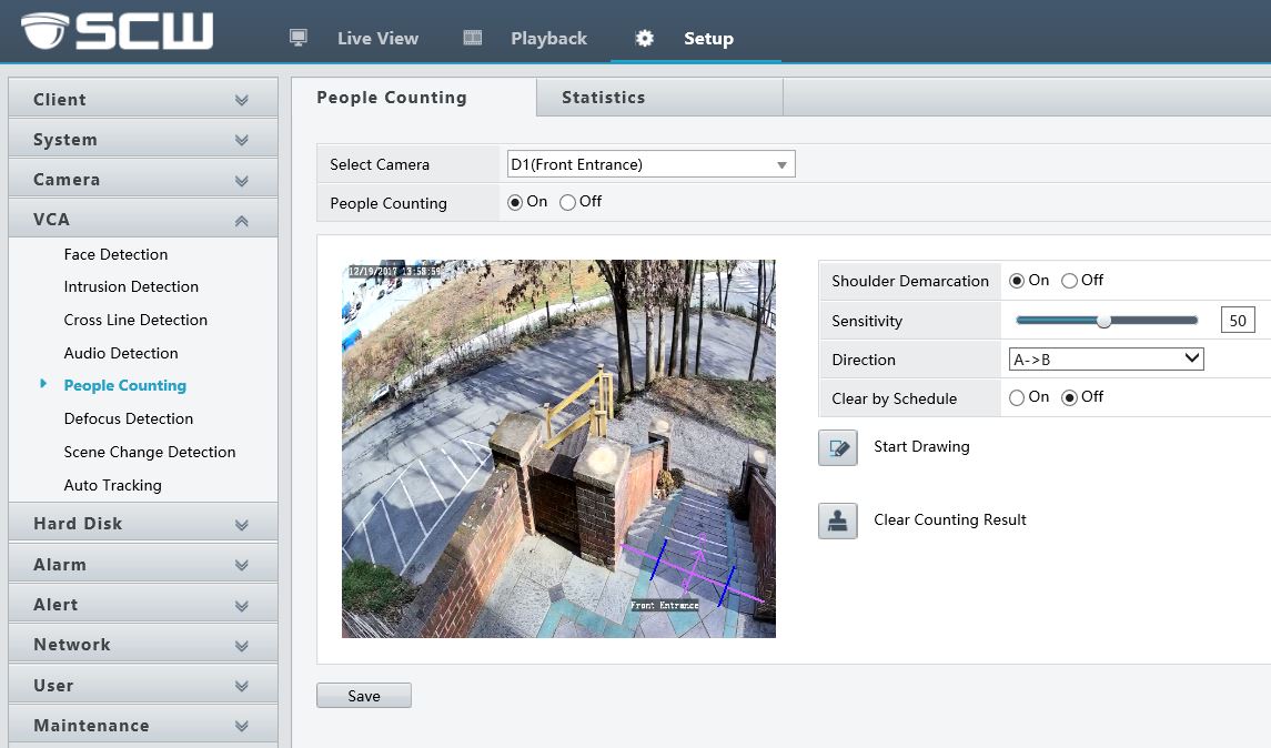 setup people counting