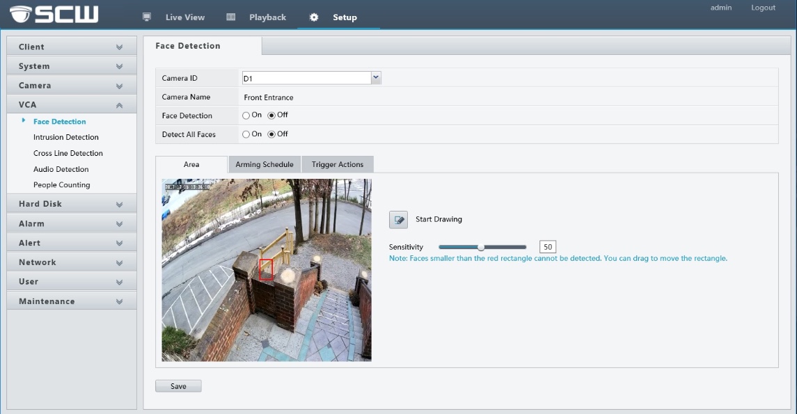 setup face detection