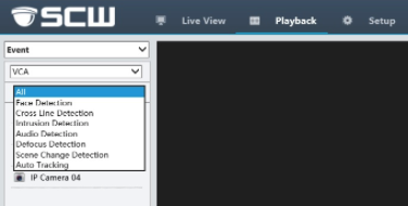 smart search, event selection