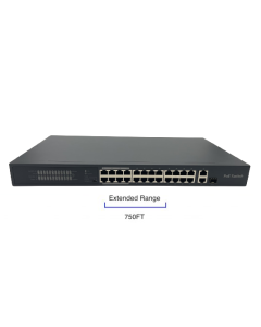SCW 24 Port PoE Switch with Extended Transmission - SW24PEXT-V2
