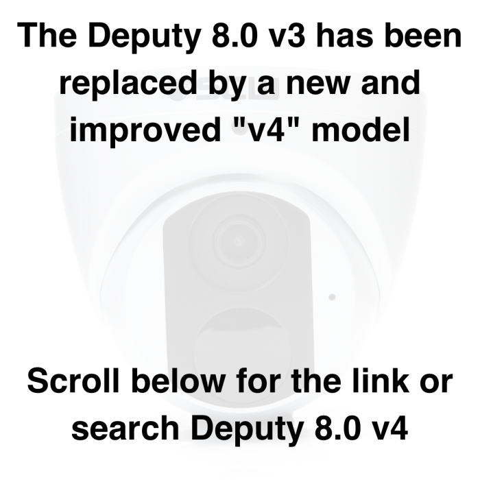 DISCONTINUED - The Deputy 8.0 v3 - 26DF8M-V3 - 4K (8MP) Fixed Wide Angle Lens Turret Dome Camera