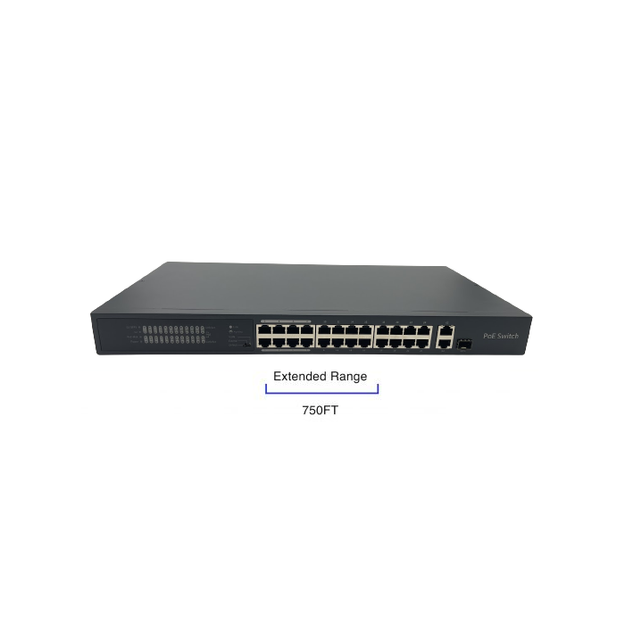 SCW 24 Port PoE Switch with Extended Transmission - SW24PEXT-V2