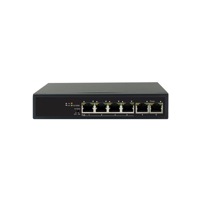 SCW 4 + 2 Port PoE Switch with Extended Transmission - SW06PEXT