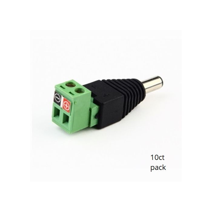 DC Power Connectors Clip on Design - Male (10pk) SCW-C203
