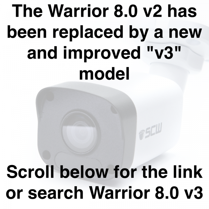 DISCONTINUED - The Warrior 8.0 v2 - 26BF8M - 4K (8MP = 4x1080P) Fixed Lens Mini Bullet Camera