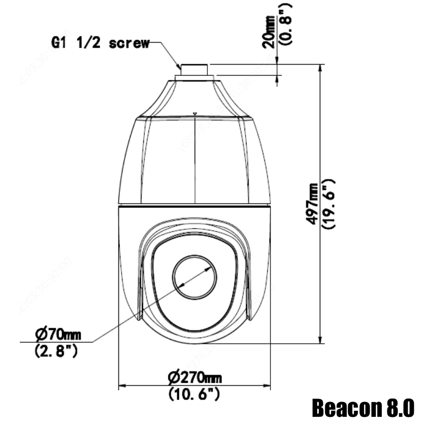The Beacon 8.0 - 26ZV8M - 4K (8MP = 4x1080P) IP PTZ Camera with 40x Optical Zoom