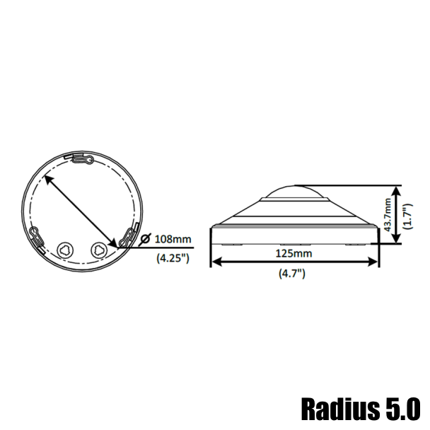 The Radius 5.0 - 26P5M - 5MP 360° Fisheye Dome Camera