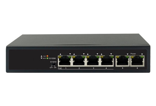 SCW 4 + 2 Port PoE Switch with Extended Transmission - SW06PEXT