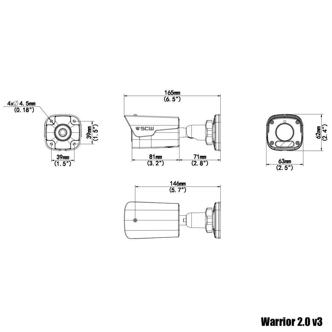 The Warrior 2.0 v3 - 26BF2M-V3 - 1080P 2MP Fixed Lens Mini Bullet Camera