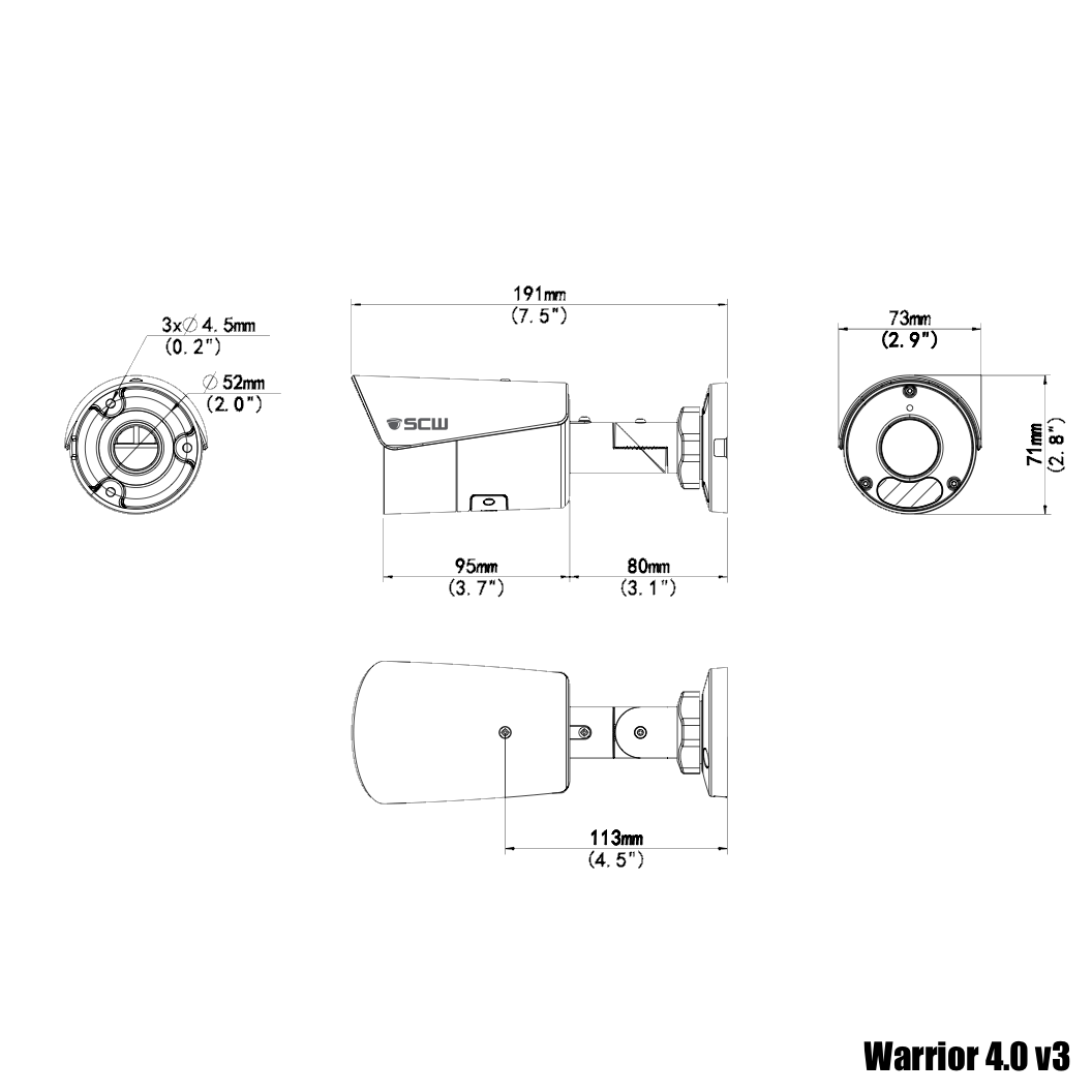 The Warrior 4.0 v3 - 26BF4M-V3 - 4MP (2x1080p) Fixed Lens Mini Bullet Camera